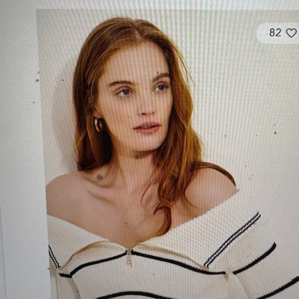 525 America Sierra Off-The-Shoulder Striped Sweater, NWOT, Size S